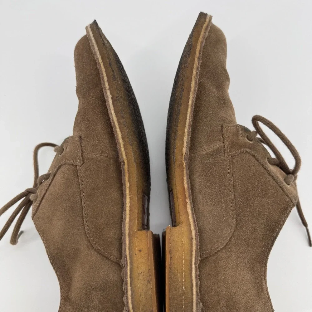 UGG Men's Brown Suede Oxford Shoes Size 8 Sheepskin Lined Lace‎ Up
